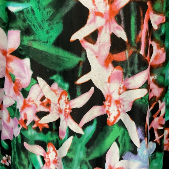 Tropical Floral Print Top w/ Butterfly Sleeves - Picture 2 of 2